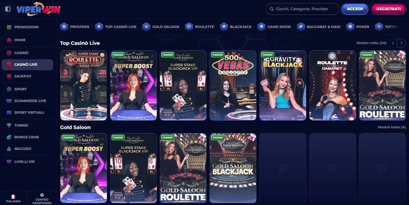 Giochi da casinò disponibili sui migliori siti non AAMS